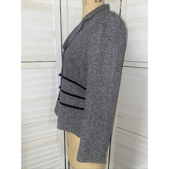 Studio 1 Women’s Sz 12 Suit Blazer Jacket Classy Career Fitted Velvet Trim - Picture 5 of 10